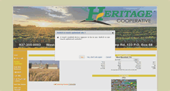 Desktop Screenshot of heritagecooperativegrain.com